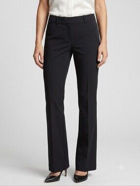 Theory Black Mid Rise Flare Leg Bootcut Tailored Dress Pants Trousers Size 10